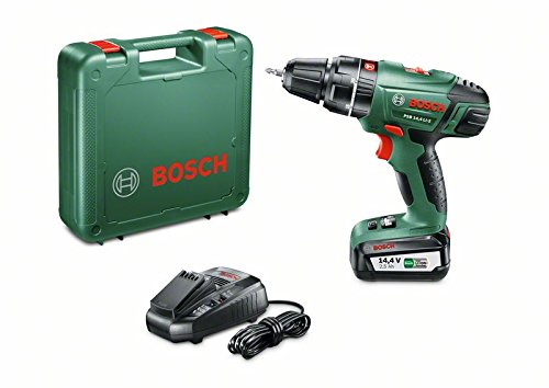 Bosch Home and Garden 0 603 982 408 Atornillador/Taladro de percusión con batería de litio, 36 W, 14.4 V, Negro, Verde, Rojo