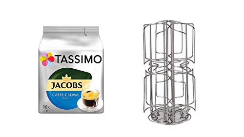 Bosch Tassimo Cápsula Soporte para 52pieza T de discos-574959-Dispensador de cápsulas cápsula Soporte + 1paquete Tassimo Carte Noire Café Long delicat