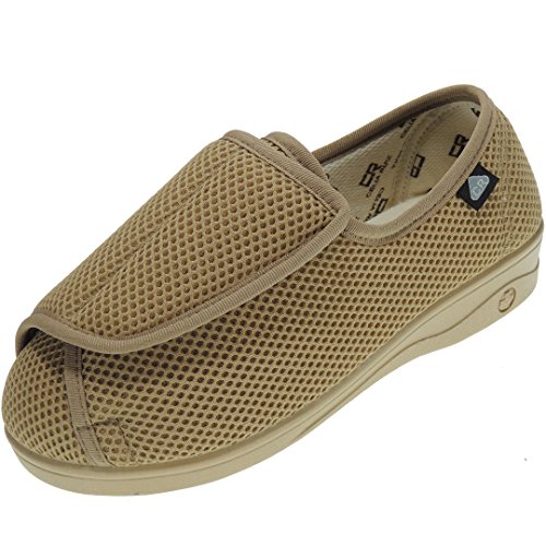 CELIARUIZ Patricia REJ. Zapatilla Ancho Especial Mujer Velcro con Tratamiento Antibacteriano Sanitized BEIG Talla 35