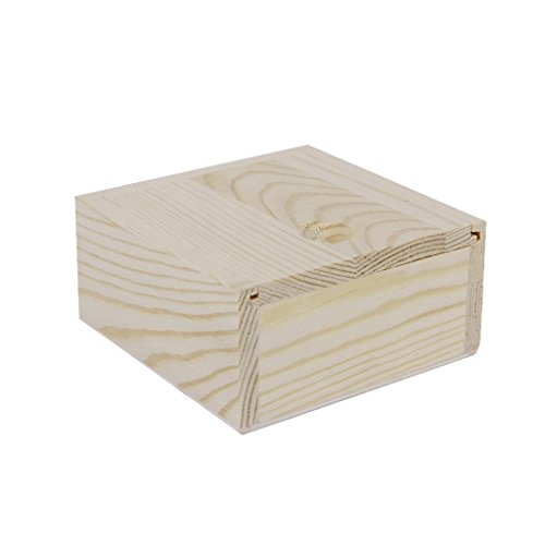 De madera caja de almacenaje de la joyería pequeño regalo Gadgets 8,4 x 8,4 x 4,1 cm Romote pequeña llanura