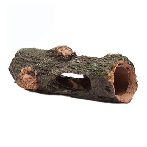 Delaspe Adorno de acuario de resina hueco tronco pecera adorno tronco madera paisaje decoración
