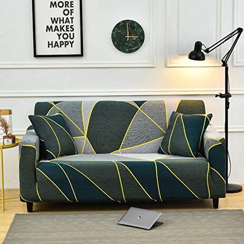 Funda de sofá de Sala de Estar con patrón Simple, Funda de sofá Lavable a Prueba de Polvo elástica Floral, sofá Cama A17 de 4 plazas