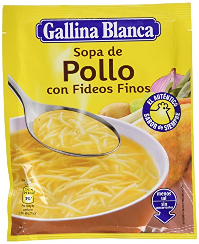 Gallina Blanca - Sopa deshidratada de pollo con fideos finos - 71 g