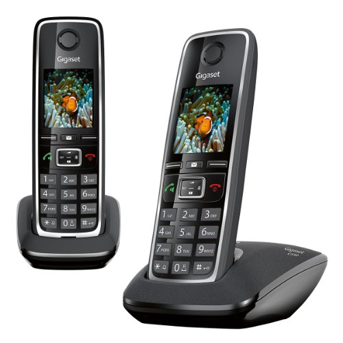Gigaset C530 Duo - Teléfono inalámbrico (2 terminales), color negro [Versión Importada]