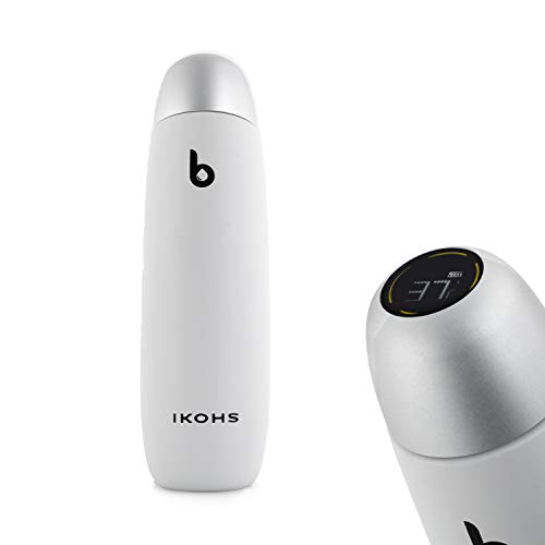 IKOHS B-Life Smart - Botella Termo Inteligente Portátil, Taza de Viaje, Térmica de Doble Capa de Acero Inoxidable, Pantalla Inteligente con Temperatura, Botella de Agua Sin BPA (Blanco)