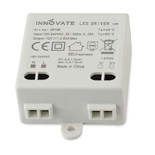 Innovate Transformador LED mini 12 V/DC, 0-10 W – Mini transformador, fuente de alimentación y controlador (1)