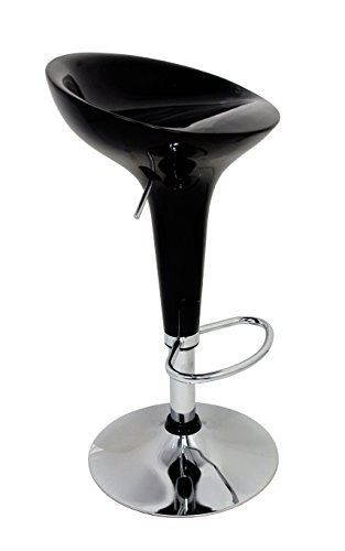 La Silla Española - Taburete estilo Rex en PVC color negro, regulable en altura. 44x40x87 cm