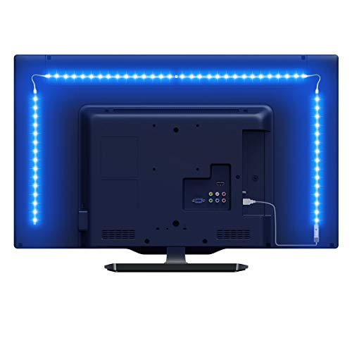 LE 2M LED Tira de Luz TV, Tira de luz USB con Control Remoto RF, 5050 RGB, Cambio de Color, Iluminación Regulable de Polarización para Monitor de PC de TV de 32-65 Pulgadas (4 x 50 cm Tira LED)