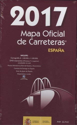 Mapa oficial de Carreteras de España 2017. Incluye CD. Ministerio de Fomento de España.
