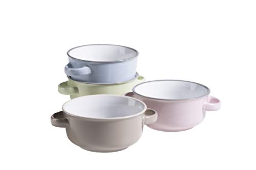 MÄSER 931611 Serie Maila - Juego de tazas de sopa para 4 personas (cerámica esmaltada, con asa, diseño vintage)