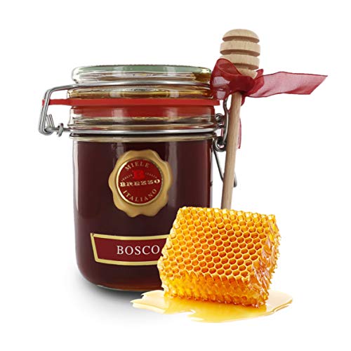 Miel de Bosque - Origen Italia - Tarro Hermético con Cuchara De Miel - 400 Gramos