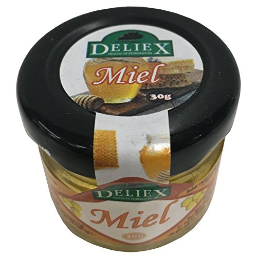 miel miniatura milflores para regalo en tarro de cristal de 30 gramos marca Deliex