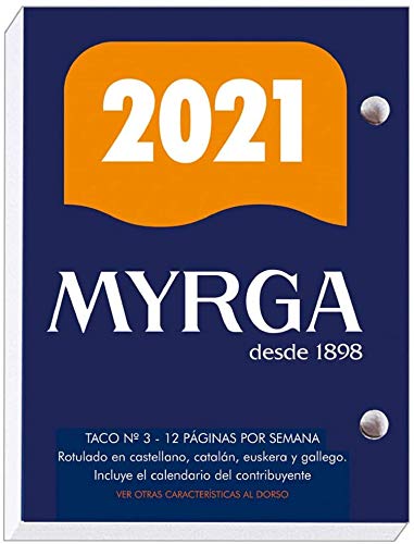 myrga Taco Calendario SOBREMESA Nº 3 2021