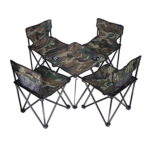 N/F Conjunt de taula i cadires a l’Aire lliure Conjunt de taula i cadires Plegables d’alumini d’alumini, combinació de cinc Peces portàtils de taula i cadires d’oci portàtils