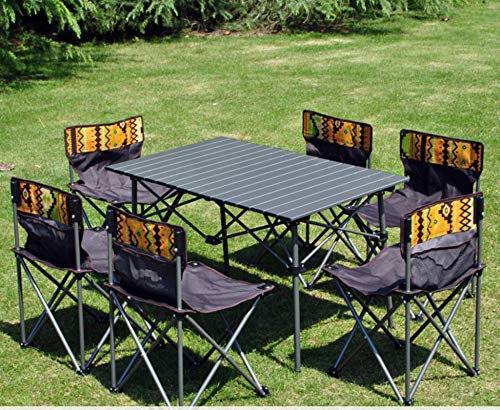 N/F Taules i cadires Plegables Taules i cadires de pícnic portàtils a l'aire lliure Taula de pícnic i cadira d'aliatge d'alumini Taula de pícnic d'aliatge d'alumini