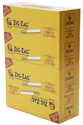 OCB 9008 Zig Zag - Tubos para Cigarrillos (4 Paquetes, 250 Unidades)
