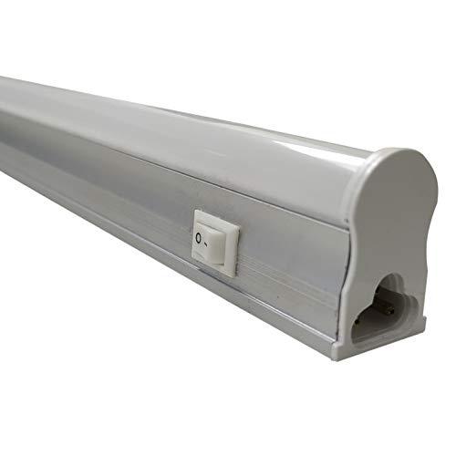Regleta Integrada Tubo LED T5 60cm. 9w. Conexión Dos Laterales. Color Blanco Frio (6500K). Fluorecente cocinas, armarios, trastero.