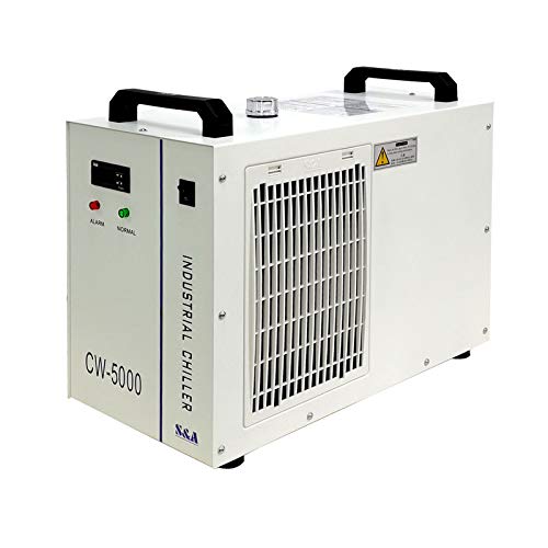 S&A Genuino enfriador de agua industrial CW-5000AG de 6L de capacidad (enviado desde Europa, Duty Free e IVA) Agua de enfriamiento para máquina de corte por grabado láser de CO2 80W / 100W