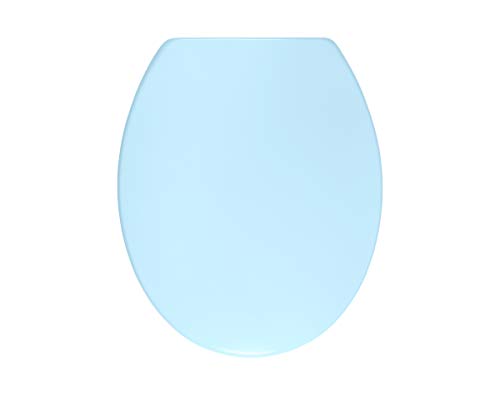 Sanwood 6164321 Feline - Asiento de inodoro con tapa (cierre lento, duroplast), color azul claro