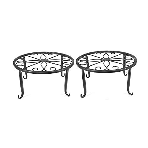 Soporte de Metal para macetas de jardín,Soporte de Metal para macetas de Interior,diseño Redondo de Hierro Forjado para decoración de balcón en Interiores y Exteriores