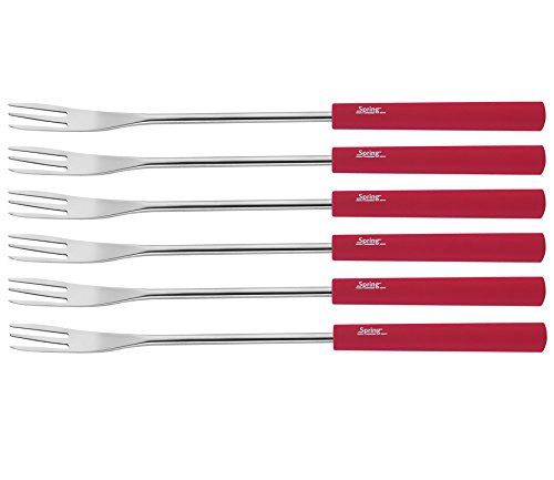 Spring 2890295606 Basic - Juego de 6 Tenedores para Fondue, Color Rojo
