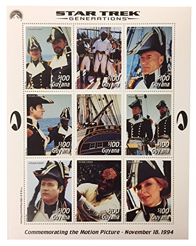 Star Trek - Hojas de sellos coleccionables en miniatura – elección de 3: Voyager, Generaciones, y buques de Star Trek Generations
