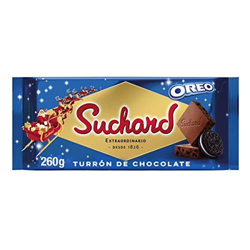 Suchard Turrón De Chocolate Con Leche Y Galletas Oreo Navideño - Tableta De G, Navidad Y Fiestas, 260 Gramo