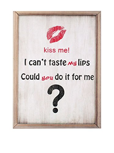 SuperStudio LO+DEMODA Cuadro Impreso, diseño Kiss me, 40 x 30 cm, MDF, Multicolor, 1x30x40 cm