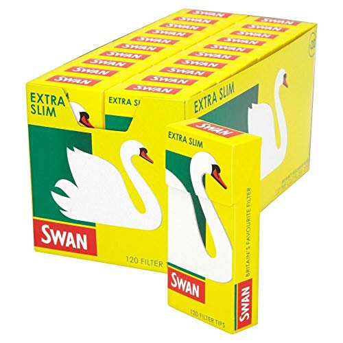 swan Swan Extra Slim Filter Tips Full Box 20 Packs Of 120 = 2400 Tips by NA