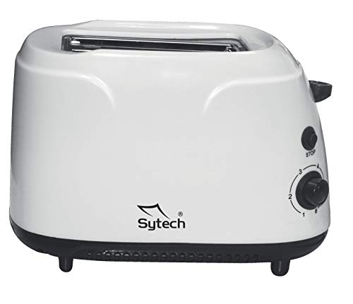 Sytech SY-TS40- Tostadora de 2 compartimientos para 2 rebanadas de pan, 700W, Blanco