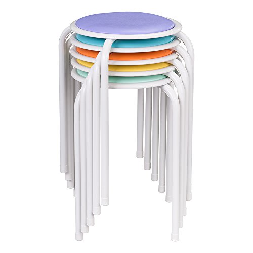 Taburetes de metal apilables en distintos colores con asiento acolchado de Fat Catalog, ALT-1100-SO (conjunto de 5)