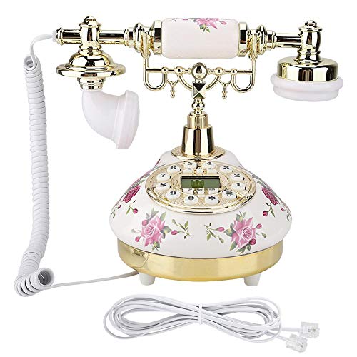 Tangxi fijo Digital europeo antiguo Vintage Teléfono antiguo Pasado de moda con el dial del botón para la decoración casera, con la pantalla de llamada entrante y la función de rellamada de un solo bo