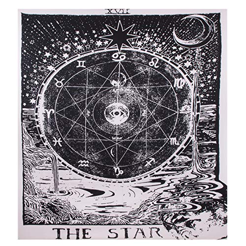 Tapiz de Pared Tarot Estrella Tapices para Colgar en la Pared con Herramienta de Instalación Astrología Tapices para Decoración Del Hogar 130 x 150 Cm