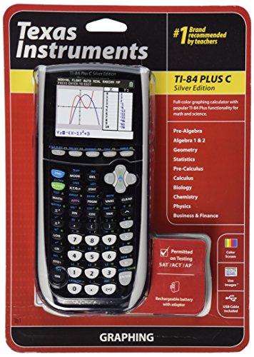 Texas Instruments TI‑84 Plus C Bolsillo Pantalla de - Calculadora (Bolsillo, Pantalla de calculadora, 8 líneas, Batería, Plata)