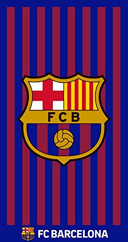 TEXTIL TARRAGO Toalla de Playa Futbol Club Barcelona Barça FCB 70x140 cm 100% Algodon Licencia oficia FCB FCBTP3