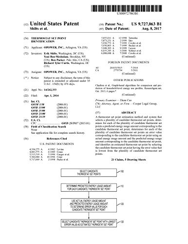 Thermostat set point identification: United States Patent 9727063 (English Edition)
