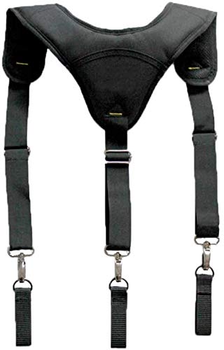 Tirantes para cinturón de herramientas, correas de cinturón de trabajo de poliéster, cinturón duradero para trabajos pesados, electricista y carpintero, tirantes ajustables y suaves (negro).