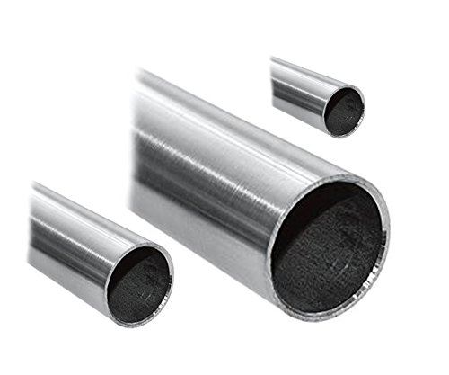 Tubo de acero inoxidable V2A, redondo, tubo para barandilla pulido grano 240 - diferentes diámetros y longitudes