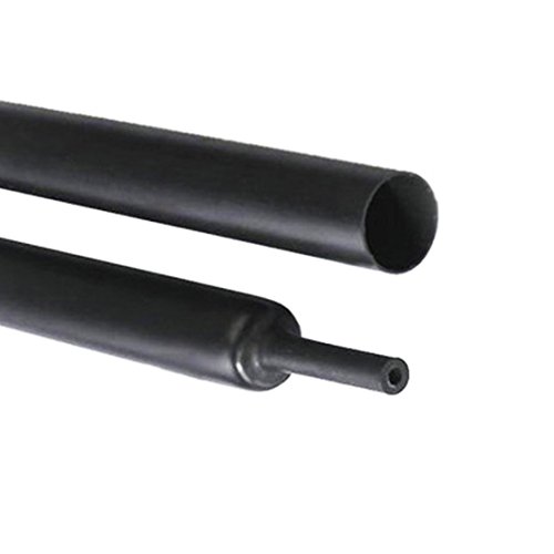 Tubo termorretráctil 3:1 de doble pared termorretráctil, activado por calor, adhesivo forrado con pegamento marino retráctil tubo protector negro 5 pies 7.9 mm