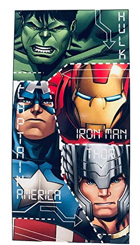 Various Toalla de Playa Infantil con Licencia Oficial Disney (Avengers Superheroes)