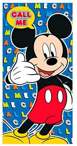 Various Toalla de Playa Infantil con Licencia Oficial Disney (Mickey Mouse Call me)