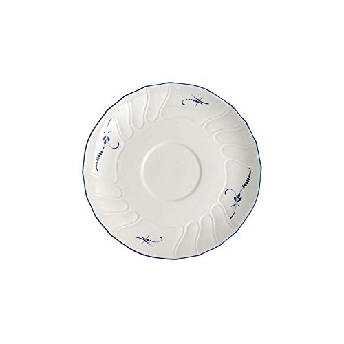 Villeroy & Boch Vieux Luxembourg Plato para Taza de té, 16 cm, Porcelana Premium, Blanco/Azul