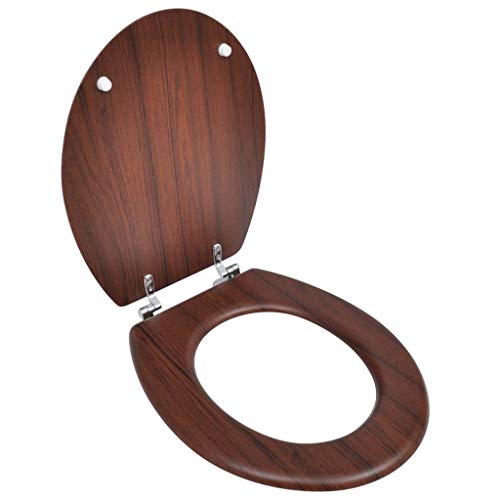 WC asiento de inodoro MDF tapa cierre duro del diseño simple de color madera