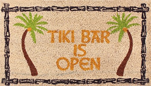1art1 Bares - Tiki Bar Is Open Felpudo Alfombra (70 x 40cm)