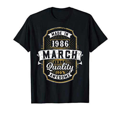 35 cumpleaños marzo hecho 1986 35 años de edad de la vendimi Camiseta