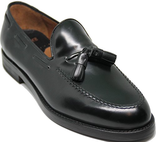 5623.LOTTUSSE. Zapato mocasín con borlas;Piel de máxima Calidad,Color Negro. (7.5)