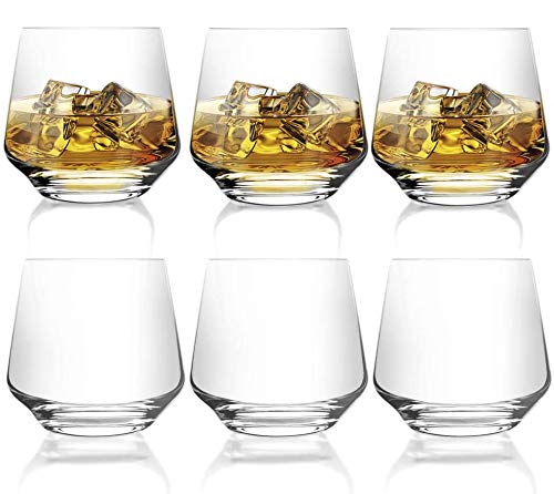 [ 6-pack,380 ml/12.9oz]DESIGN·MASTER - Premium Vasos de whisky , Vaso estilo rock antiguo para whisky escocés, bourbon, cócteles, ron, vasos de whisky duraderos para fiestas y campamentos.