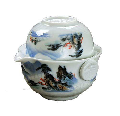 70ml Porcelana Taza de té Cerámico China Antiguo Té Vaso Loto Tinta china y pintura de lavado por artesano Regalo