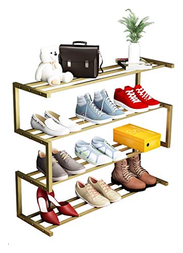 Ahorra espacio Productos for el hogar multifuncionales 3/4-capa estante for zapatos de metal, Stable oro organizador zapatero vertical, 9-16 par de bastidores de zapatos for la entrada, el paso y el g