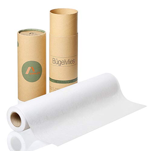 Amazy Fieltro para manualidades (blanco | 35 g / m2) – Rollo de fieltro adhesivo ideal para reforzar ropa, mantas y bolsas, para aplicaciones y para patchwork (9 x 0,4 m)